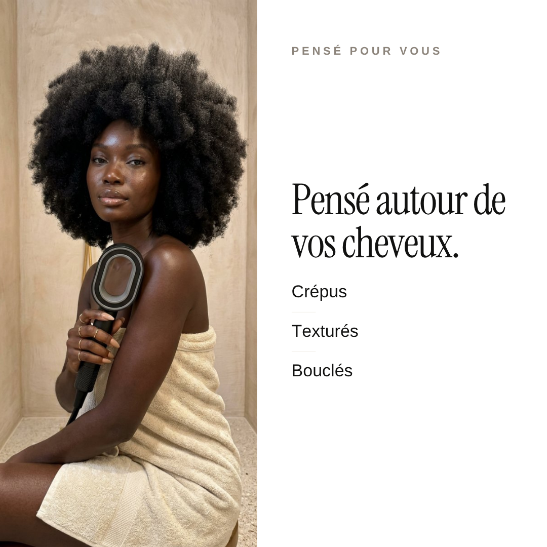 Pommeau de douche filtrant ZEWANI pensé pour les cheveux crépus, texturés et bouclés